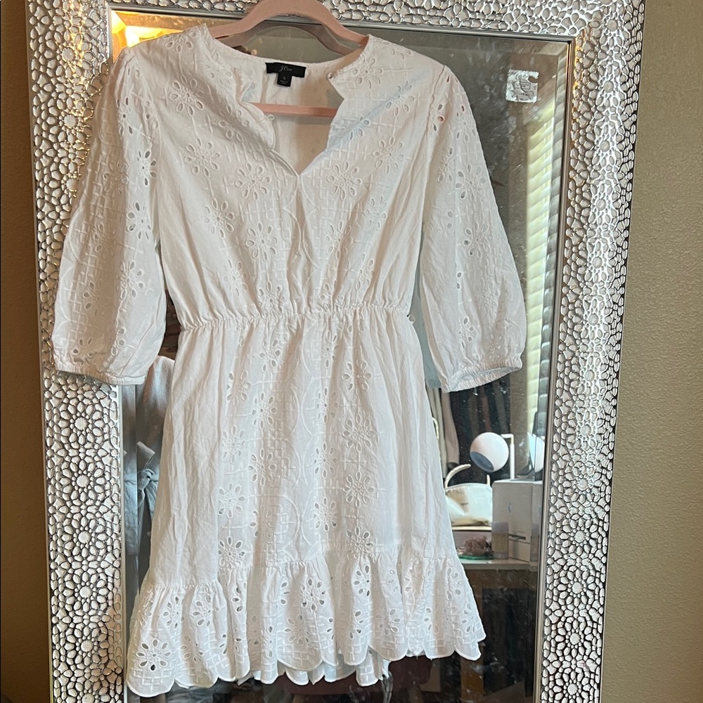 J. Crew White Eyelet Mini Dress
